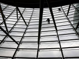 Workers Clean Windows of Shanghai Oriental Art Center