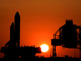 The Space Shuttle Discovery Nears the End of a Six Hour Journey from the Vehicle Assembly Building