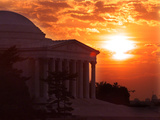 The Jefferson Memorial is Seen at the End of a Record High Temperature Day