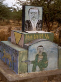 Headstone in a Graveyard Near an Oromo Village  Ethiopia