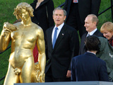 US President George W Bush  Russian President Vladimir Putin  Russian First Lady Lyudmila Putin