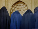Afghan Women Wearing Burqas Wait to Get Their Voter Identity Cards