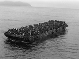 A Barge Packed with Vietnamese Refugees from Danang is Towed to the Ss Pioneer Contender