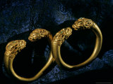 Horned Lion Head Bracelets  Gold Artifacts From Tillya Tepe Find  Six Tombs of Bactrian Nomads