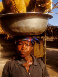 Woman Carrying Pan Filled with Baobab Fruit  Boku  Ghana