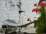 Using Solar Panel to Cook  Sera Temple  Lhasa  Tibet  China
