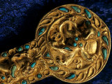 Detail of Dagger  Gold Artifacts from Tillya Tepe Find  Burial 4  Six Tombs of Bactrian Nomads