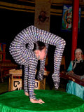 Contortionist Performing on a Table in Ulaan Baatar  Mongolia
