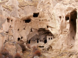Exposed Rock Dwellings in Zelve Valley  Cappadocia  Central Anatolia  Turkey