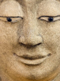 Smiling Buddha Head Statue  Temple  Bangkok  Thailand 