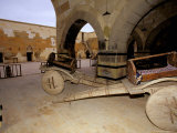 Old Carts in the Renovated Sarihan near Avanos  Cappadocia  Central Anatolia  Turkey