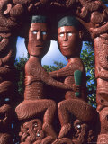 Native Maori  Wooden Tribal Statue  Maori Arts and Crafts Institute  New Zealand