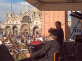 Band Playing for the Crowd in the Piazza San Marco  Venice  Italy