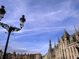 House of Governor and Light Pole  Downtown Marketplace of Bruges  Belgium