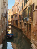 Boat Docked on a Side canal  Venice  Italy
