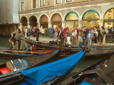 Gondoliers Preparing Gondolas  Venice  Italy