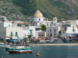 Town View from Fishing Port  Forio  Ischia  Bay of Naples  Campania  Italy