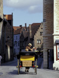 Horse-Drawn Carriages with Tourists  Bruges  Belgium