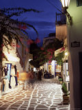 Alleyway at Night  Mykonos  Greece