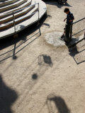 Boy in Luna Park at the Tuileries Garden  Paris  France