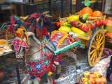 Miniature Sicilian Horsecart and Marzipan Candy  Corso Umberto 1  Taormina  Sicily  Italy