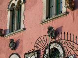 Pink Building Detail  Taormina  Sicily  Italy