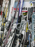 Ski Rack with Skis  Grindelwald  Bern  Switzerland
