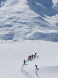 Cross Country Skiers and Matterhorn  Rotenboden  Zermatt  Valais  Wallis  Switzerland