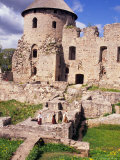 Girls in Traditional Dress at the Castle at Cesis  Gauja National Park  Latvia