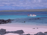 Tourists in Dinghy  Hook Island  Galapagos Islands  Ecuador
