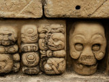 Row of Carved Skulls on The Mouth of the Monster  Temple of the Meditations  Copan  Honduras