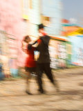 Tango Dancers on Caminito Avenue  La Boca District  Buenos Aires  Argentina