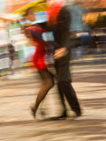 Tango Dancers on Caminito Avenue  La Boca District  Buenos Aires  Argentina