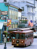 Trolley Car Shuttles Passengers around Juneau  Alaska  USA