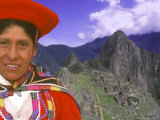 Native Woman at Machu Picchu  Peru