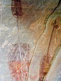 Pre-Historic Native American Pictographs at Bear Gulch near Lewistown  Montana  USA