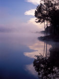 Morning Fog Reflects on a Quiet Lake  Arkansas  USA