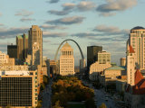 Downtown and Gateway Arch at Sunset  St Louis  Missouri  USA