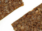 Close-up of Rough Brown Granola Bars with Chunks of Grains