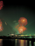 Bright and Colorful Fireworks in Night Sky