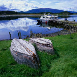 Upturned Rowing Boats Near Pier at Beagle Channel  Estancia Harberon  Argentina