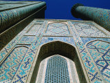 Facade of Ulughbek Medressa in Registan  Uzbekistan