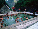 People Relaxing at Aguas Calientes Thermal Baths  Cuzco  Peru