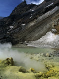 Sulfurous Geysers in the Crater of Mt Mutnovskaya  Kamchata  Russia