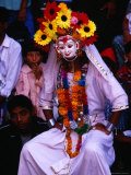 Masked Character During Dasain Celebrations  Patan  Nepal