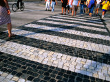 Pedestrain Crossing in City  Helsingborg  Skane  Sweden