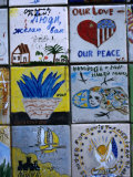 Painted Tiles Promoting Soviet-American Friendship  Wall of Peace on Ulitsa Arbat  Moscow  Russia