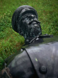 Toppled Stalin Statue in Front of Dailes Studija  Vilnius  Lithuania