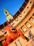 Orange Octopus Over the Entrance to the Aquarium  County Hall  London  United Kingdom