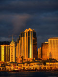A Golden Sunset Over the Aloha Tower Marketplace on the Honolulu Waterfront  Honolulu  Hawaii